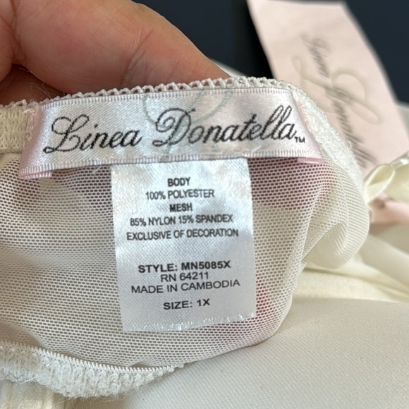 Linea Donatello 2-Piece Short Nightgown + Panty Women's Plus 1X Ivory New - Picture 11 of 12